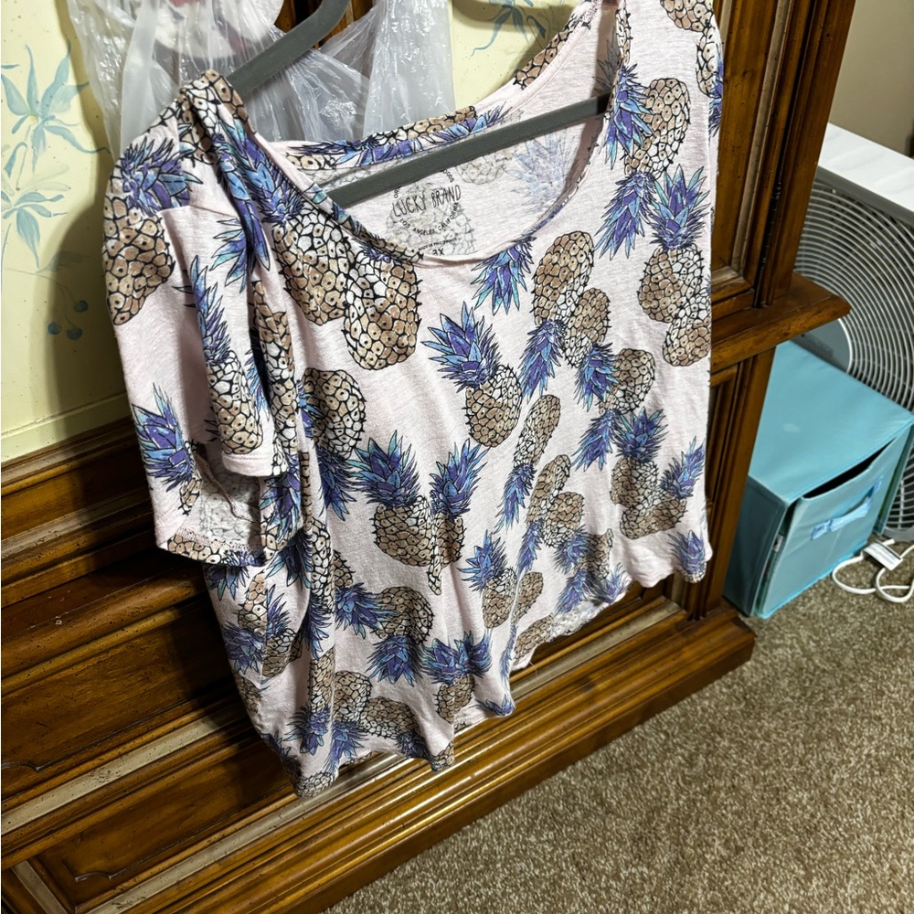 Lucky Brand Pineapple Print Top - Multicolor